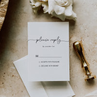 RSVP für Schwarz-weiße klassische Hochzeit