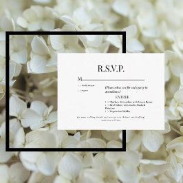 RSVP für Schwarze Hochzeit Begleitkarte