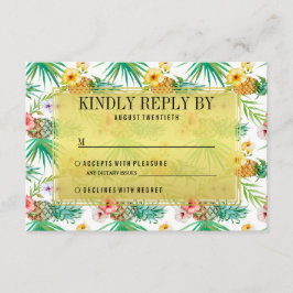 RSVP für tropische Ananas und Hibisken Karte