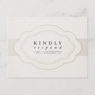RSVP für Vintage Charm Cream & Ivory Wedding Einladungspostkarte