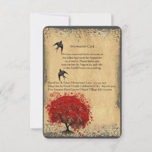 RSVP für Vintage Vögel mit  Rotem Baum