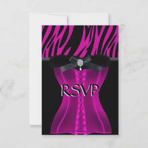 RSVP Geburtstags-Kleid mit rosa Zebramuster und sc Karte