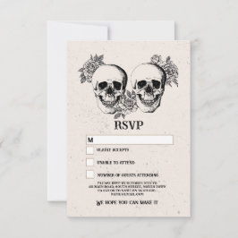 RSVP Gothic Skull Rustic Halloween Cards Hochzeit Einladung