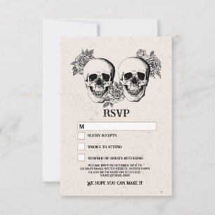 RSVP Gothic Skull Rustic Halloween Cards Hochzeit Einladung