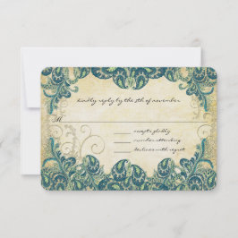 RSVP (Green Navy Blue and Gold Peacock Wedding)
