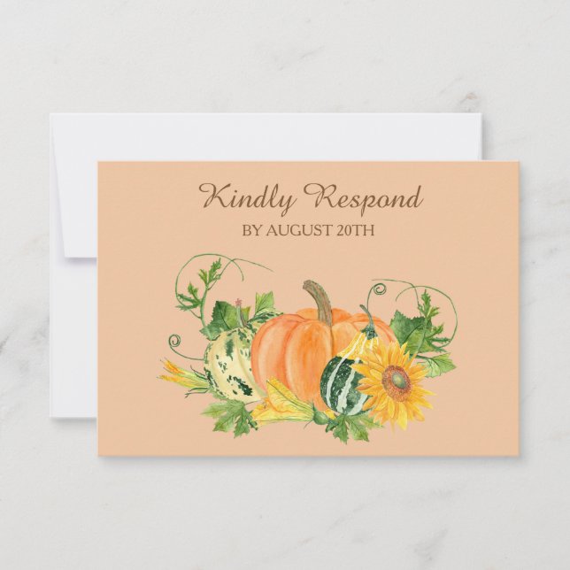 RSVP Herbsternte Hochzeit Karte (Vorderseite)
