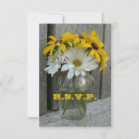 RSVP Hochzeit: Daisies, Mit Augen Schwarze Susans,