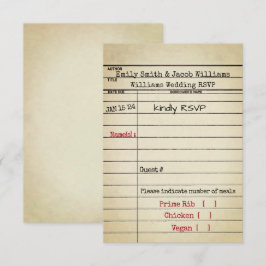 RSVP-Hochzeit der Bibliothek Einladung