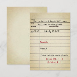 RSVP-Hochzeit der Bibliothek Einladung