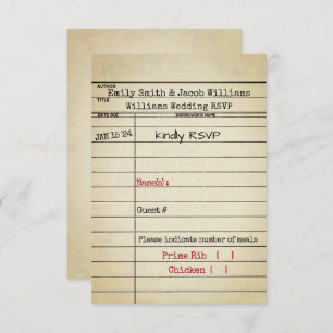 RSVP-Hochzeit der Bibliothek Einladung