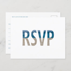 RSVP-Hochzeit des tropischen Fotos mit Sandstrand Einladungspostkarte