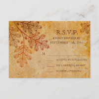 RSVP-Hochzeit im Herbst für Blätter mit übersetzte