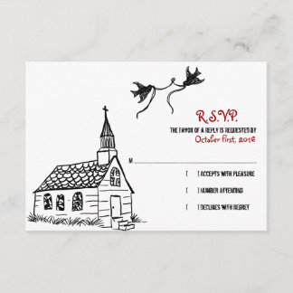 RSVP-Hochzeit in Schwarz-Weiß RSVP Karte