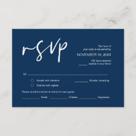 RSVP Hochzeit mit Essensmöglichkeiten, Navy Blue S Begleitkarte