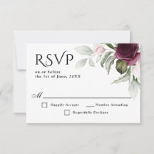 RSVP-Hochzeit mit Pink und Plum Floral Charm