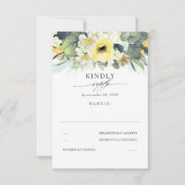 RSVP (Hochzeit von Gelb und Weiß) Karte