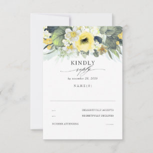 RSVP (Hochzeit von Gelb und Weiß) Karte
