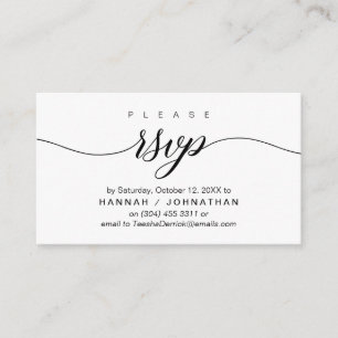 RSVP Hochzeiten per Telefon oder E-Mail Begleitkarte