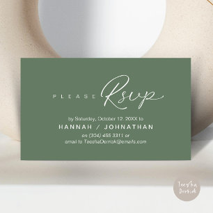 RSVP Hochzeiten per Telefon oder E-Mail Begleitkarte