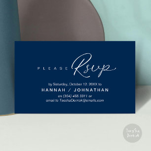 RSVP Hochzeiten per Telefon oder E-Mail Begleitkarte