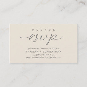 RSVP Hochzeiten per Telefon oder E-Mail Begleitkarte