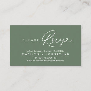RSVP Hochzeiten per Telefon oder E-Mail Begleitkarte