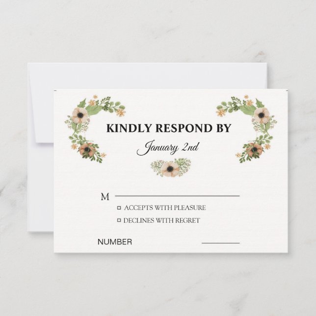 RSVP-Hochzeitkarte (Vorderseite)