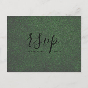 Rsvp-Hochzeitkarte Green Grass Script Postcard Einladungspostkarte