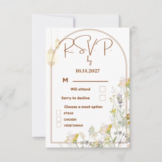 RSVP-Hochzeitkarte RSVP Karte (Vorderseite)
