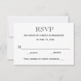 RSVP-Hochzeitkarte / Schwarz/Weiß RSVP Karte