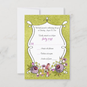 RSVP-Hochzeitkarte Whimsisches Wasserfarben Flor Einladung