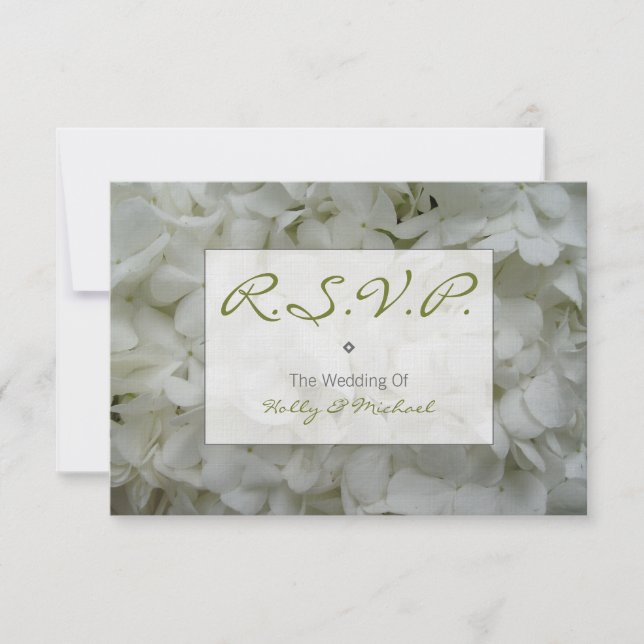 RSVP-Hochzeitkarte - White Hydrangeas RSVP Karte (Vorderseite)