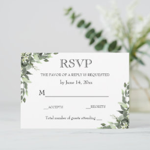 RSVP-Hochzeitskarte / Eukalyptus Greenery RSVP Karte