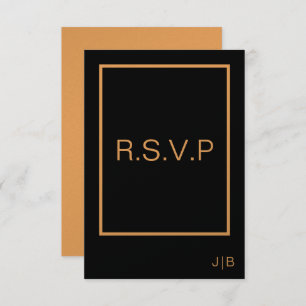 RSVP-Hochzeitskarte für Schwarz und Orange RSVP Karte