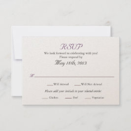 RSVP-Hochzeitskarte mit Entree-Auswahl RSVP Karte