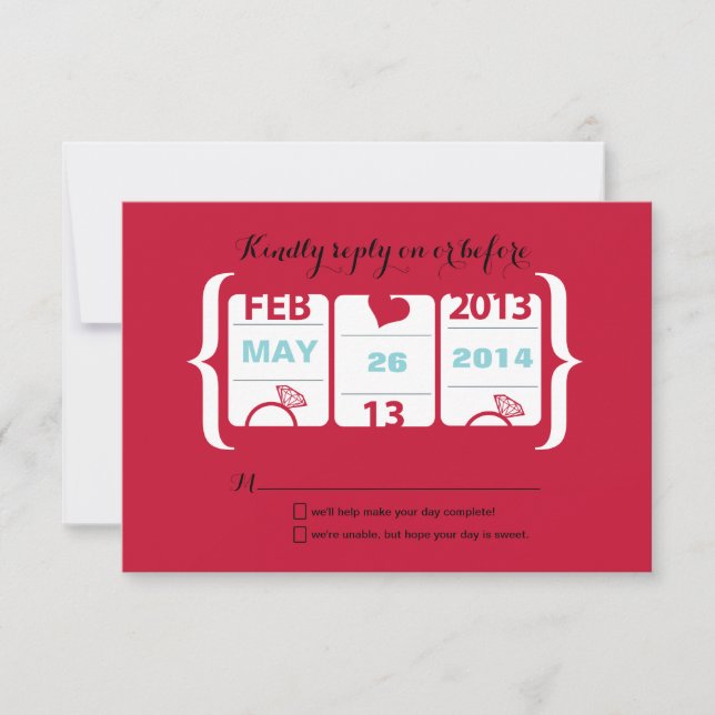 RSVP-Hochzeitsmaschine RSVP Karte (Vorderseite)