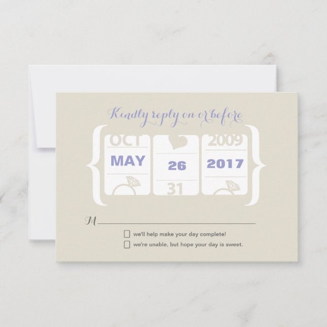 RSVP-Hochzeitsmaschine RSVP Karte (Vorderseite)