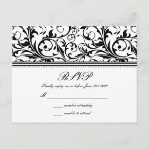 RSVP-Hochzeitsskala für Schwarz und Weiß RSVP Karte