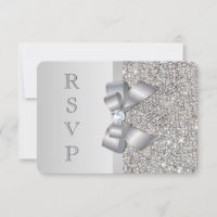 RSVP-Imitate Hochzeitstifte Silver Sequins Bow