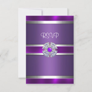 RSVP Juwelen Purpur Silberbesatz Geburtstagsfeier Karte