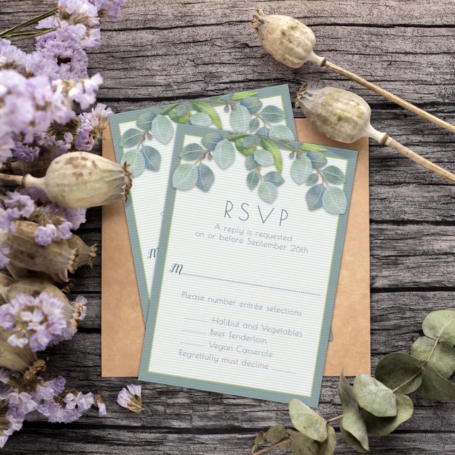 RSVP-Karte-Abteilung für Hochzeiten, botanische Eu Einladung (Von Creator hochgeladen)