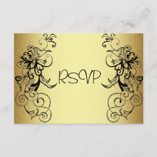 RSVP Karte Alle Ereignisse Elegante Gold Schwarze 