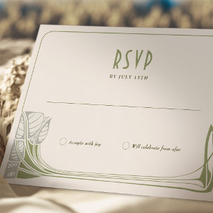 RSVP-Karte "Baum in Blüte" Mackintosh Art Nouveau Einladung