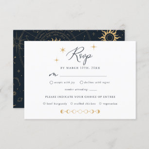RSVP-Karte "Celestial Sun and Moon Stars" Begleitkarte