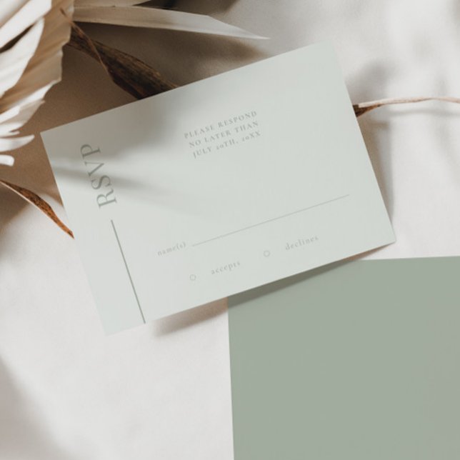 RSVP-Karte "Clean Line Sage Green Minimalistisch W RSVP Karte (Von Creator hochgeladen)