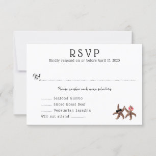 RSVP-Karte des Menüs "Starfish Brien in Groom Meal RSVP Karte