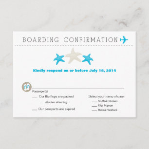 RSVP-Karte des Starfish Boardings RSVP Karte