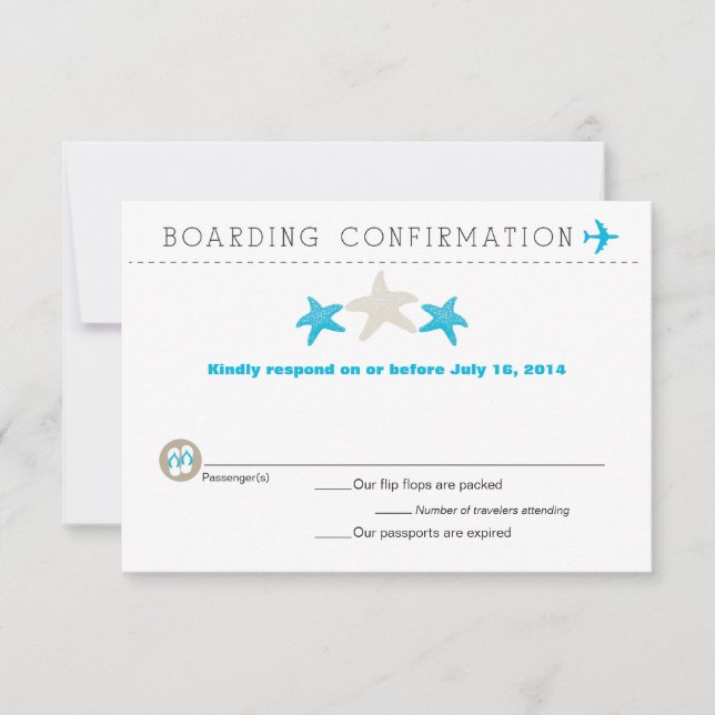 RSVP-Karte des Starfish Boardings RSVP Karte (Vorderseite)