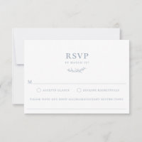 RSVP-Karte "Dusty Blue Botanical Branch Food Aller