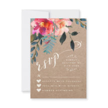 RSVP KARTE | Elegant floral Rustikaler Frühling Tü